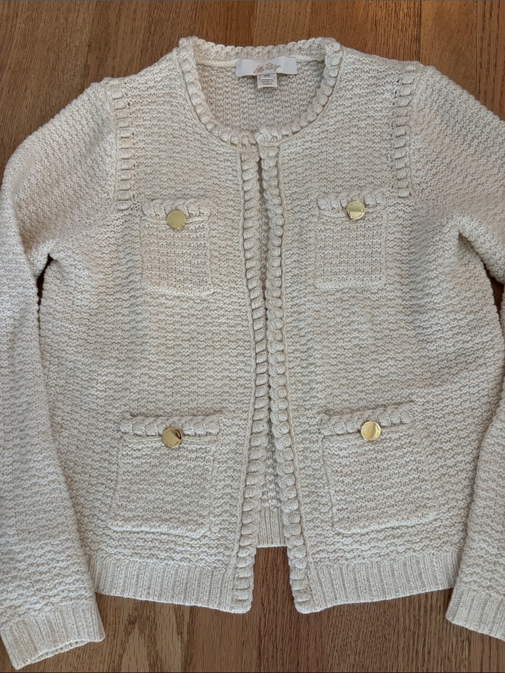 Lilly Pulitzer Kenton Cardigan XS Ivory Off White - Picture 2 of 5